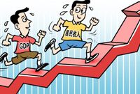 2014年我国居民收入增速跑赢物价和GDP